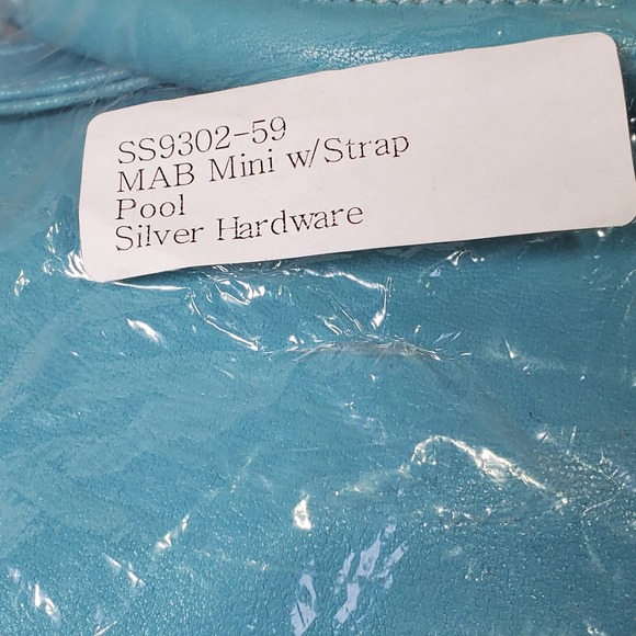 Rebecca Minkoff Mini MAB Purse Satchel Handbag Peacock Blue Leather Crossbody - Picture 7 of 8